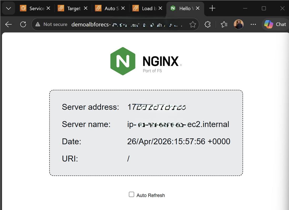 Live service behind the load balancer