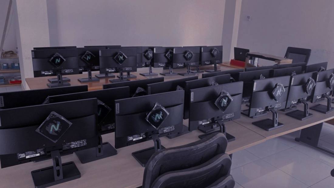 NComputing thin clients deployed in a computer lab